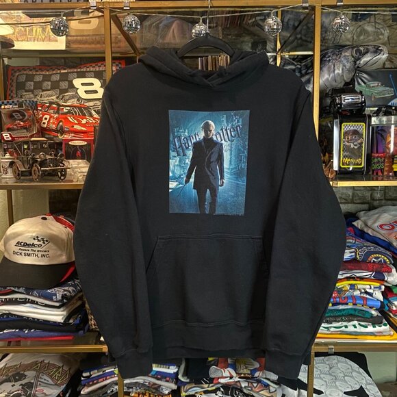 Harry Potter Draco Malfoy Graphic Hoodie Black Size Medium Cotton Blend - Picture 1 of 6
